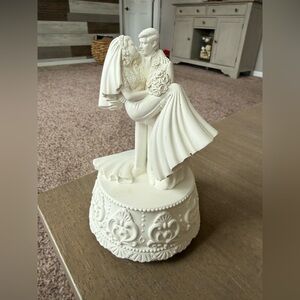 Ivory Wedding Cake Topper Figurine - Bride & Groom.  7 inches tall.